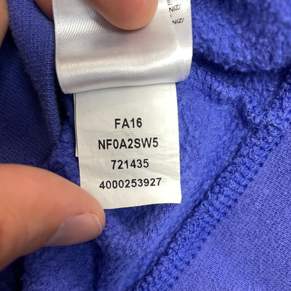 The North Face Hoodie Womens Medium Blue Fleece Lined Cotton Graphic Full Zip - Picture 6 of 14